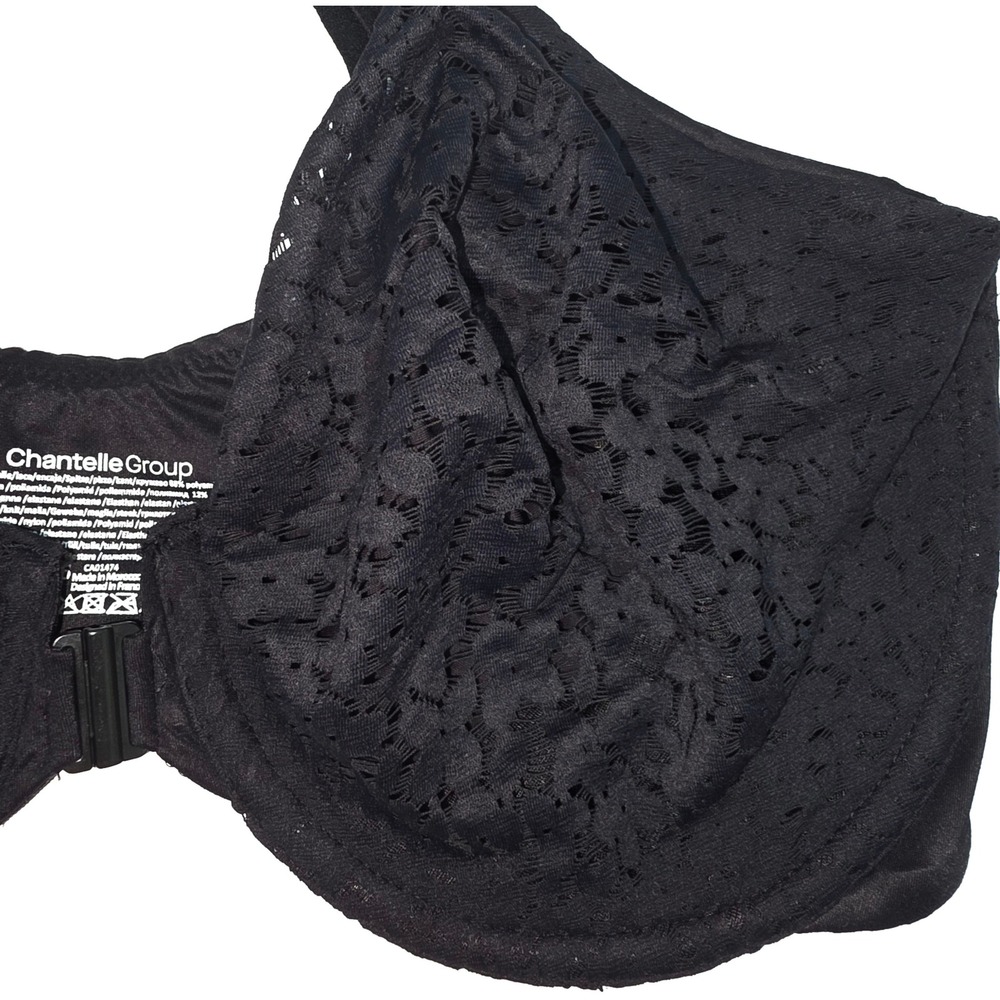 Chantelle Group 36DD Black Lace Front Closure Underwire Bra - Picture 2 of 5